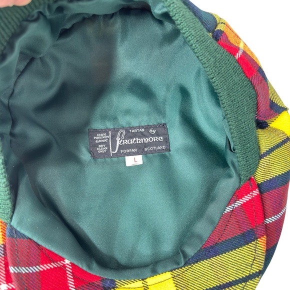VTG Scottish Tartan Plaid Wool Duckbill Newsboy Hat Mens Size Large Cap Cabbie - Picture 4 of 10